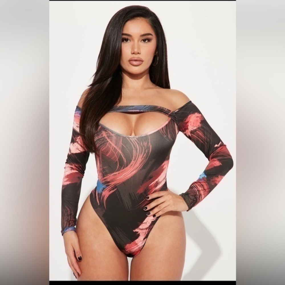 Too Hot To‎ Handle Me Bodysuit - Black/combo Size M REFFNB